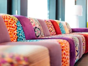 Canapé en tissu patchwork