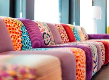 Canapé en tissu patchwork